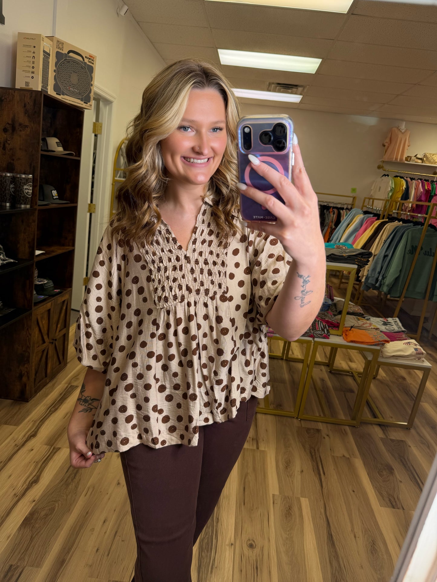 PRETTY IN POLKA TOP