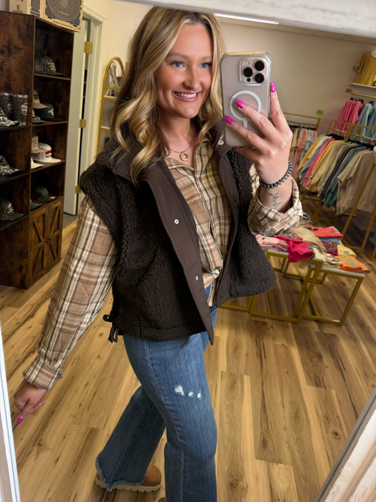 COZY IN COCOA SHERPA VEST