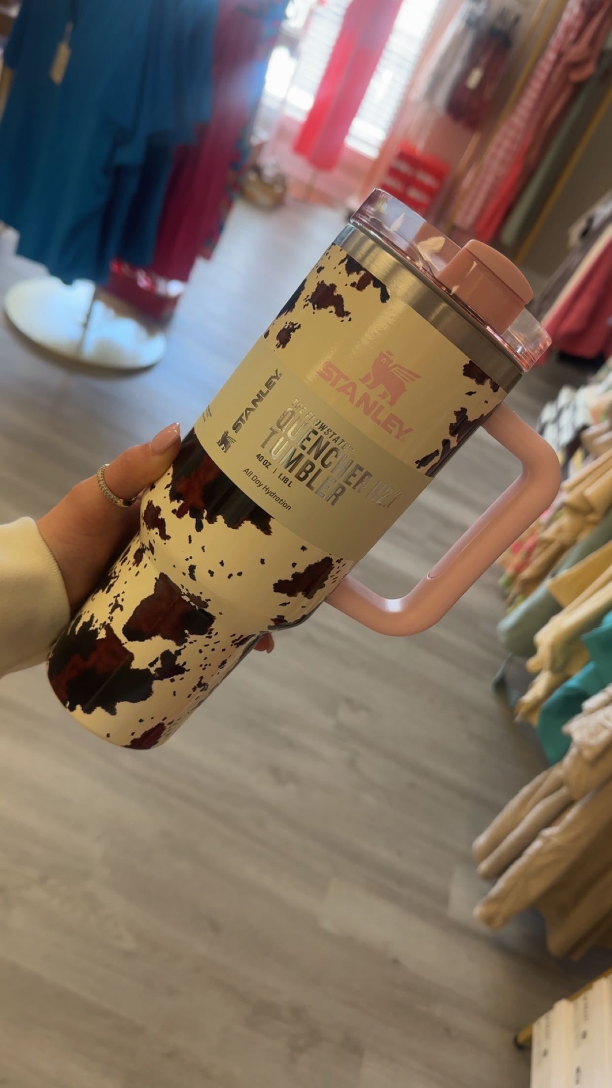 STANLEY COW PRINT PINK