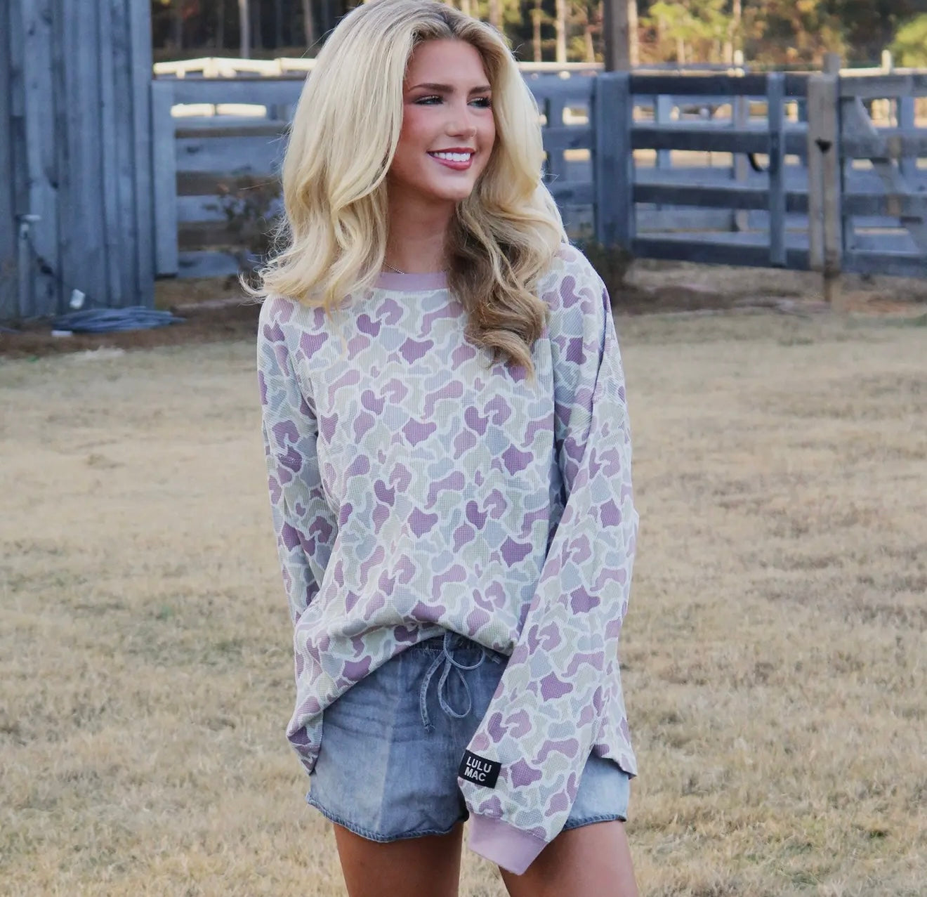 LULU MAC WAFFLE LS CAMO