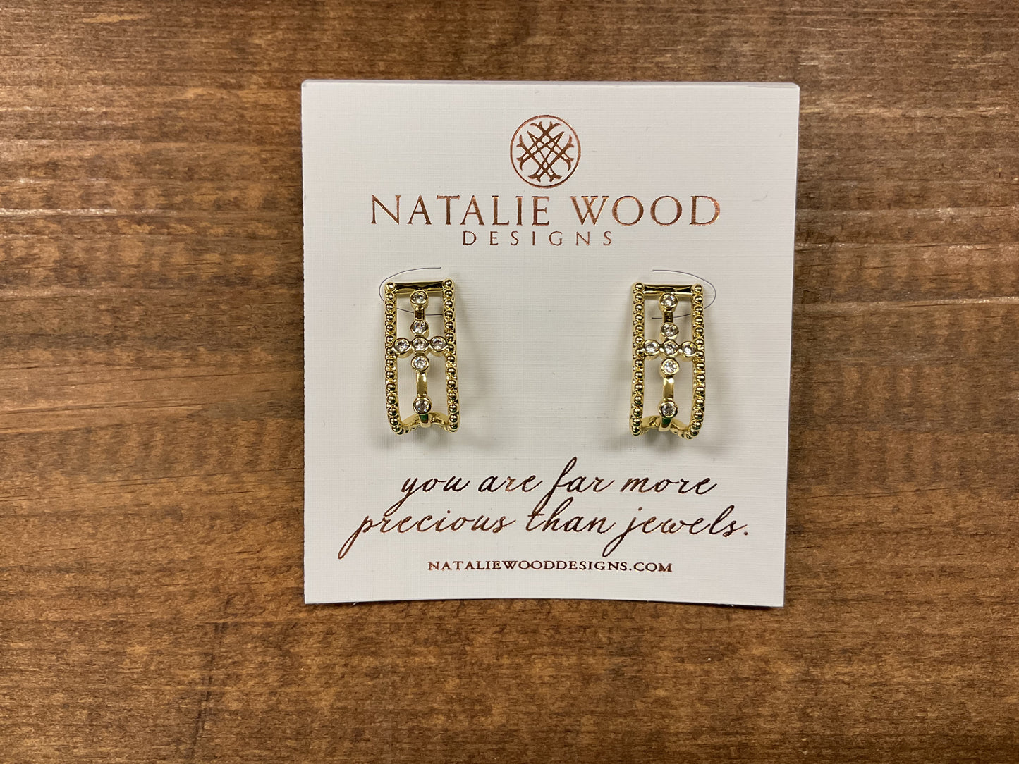 LEGACY CROSS MINI DROP EARRINGS n GOLD