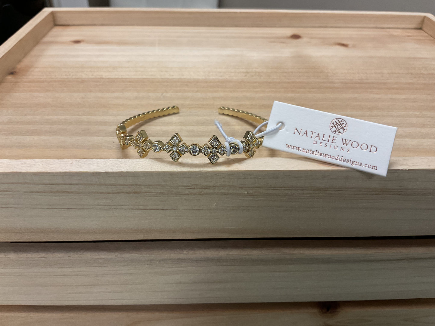 RADIANT CROSS CUFF BRACELET GOLD