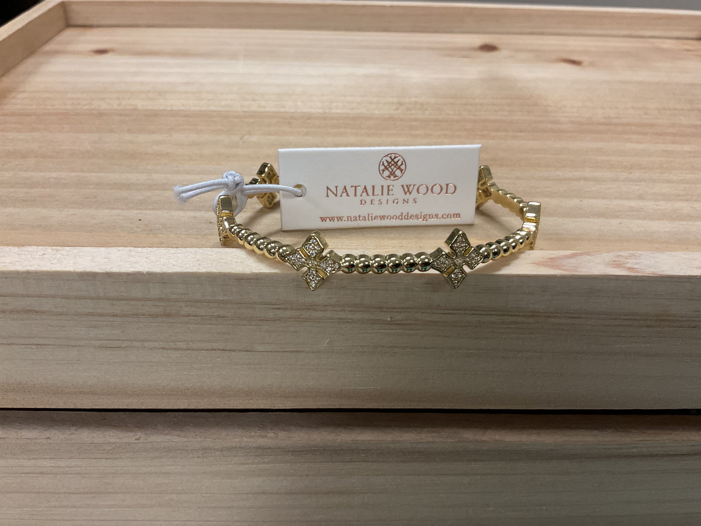 RADIANT CROSS STATION CUFF BRACELET GOLD