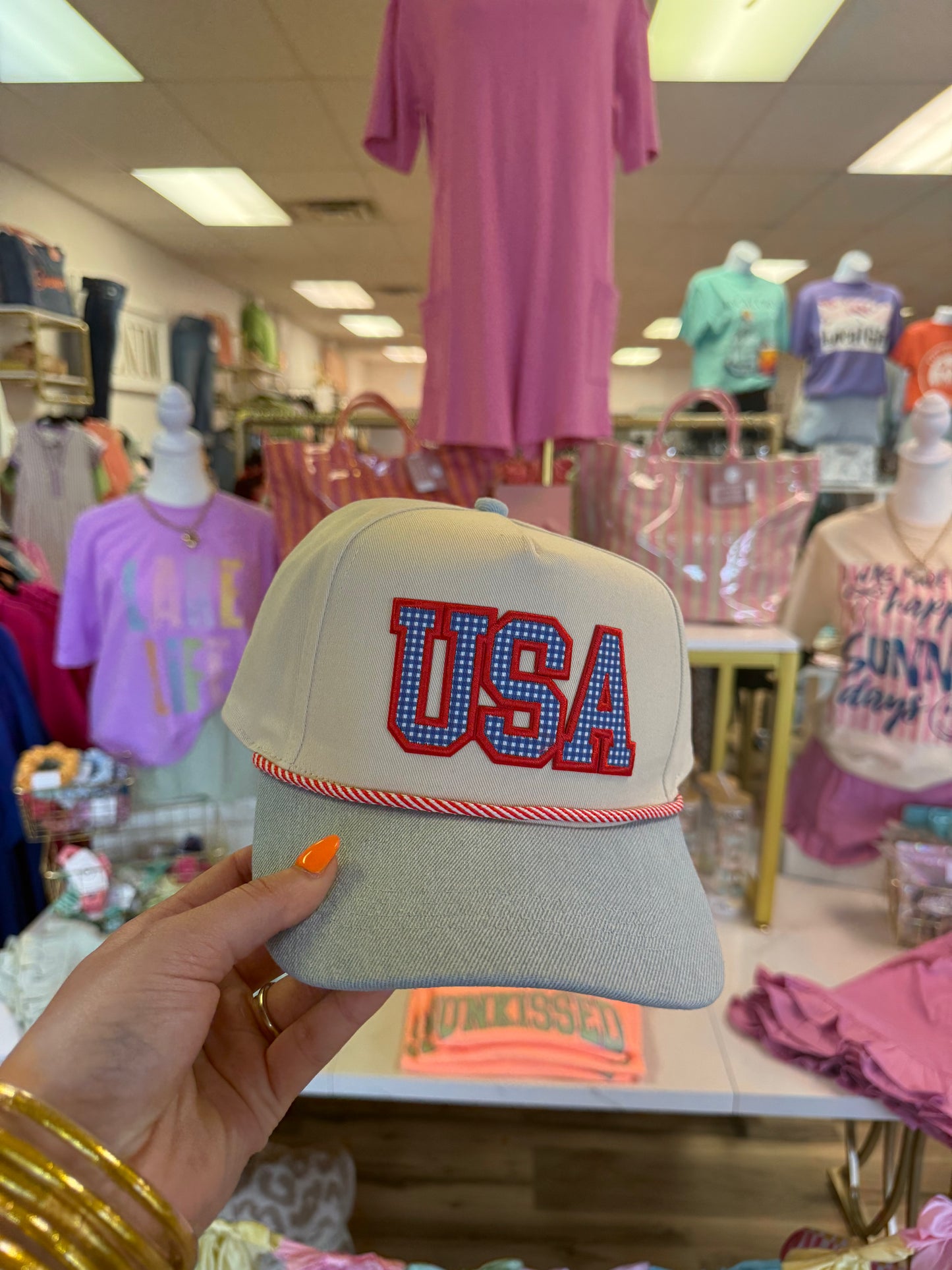 USA HAT GINGHAM