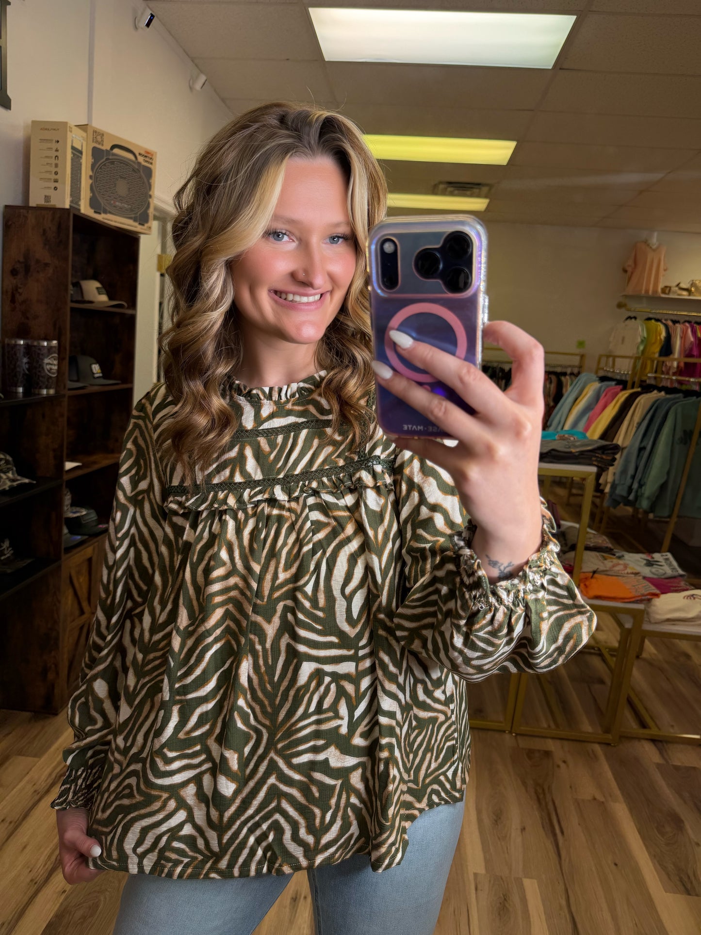 OLIVE SAFARI TOP