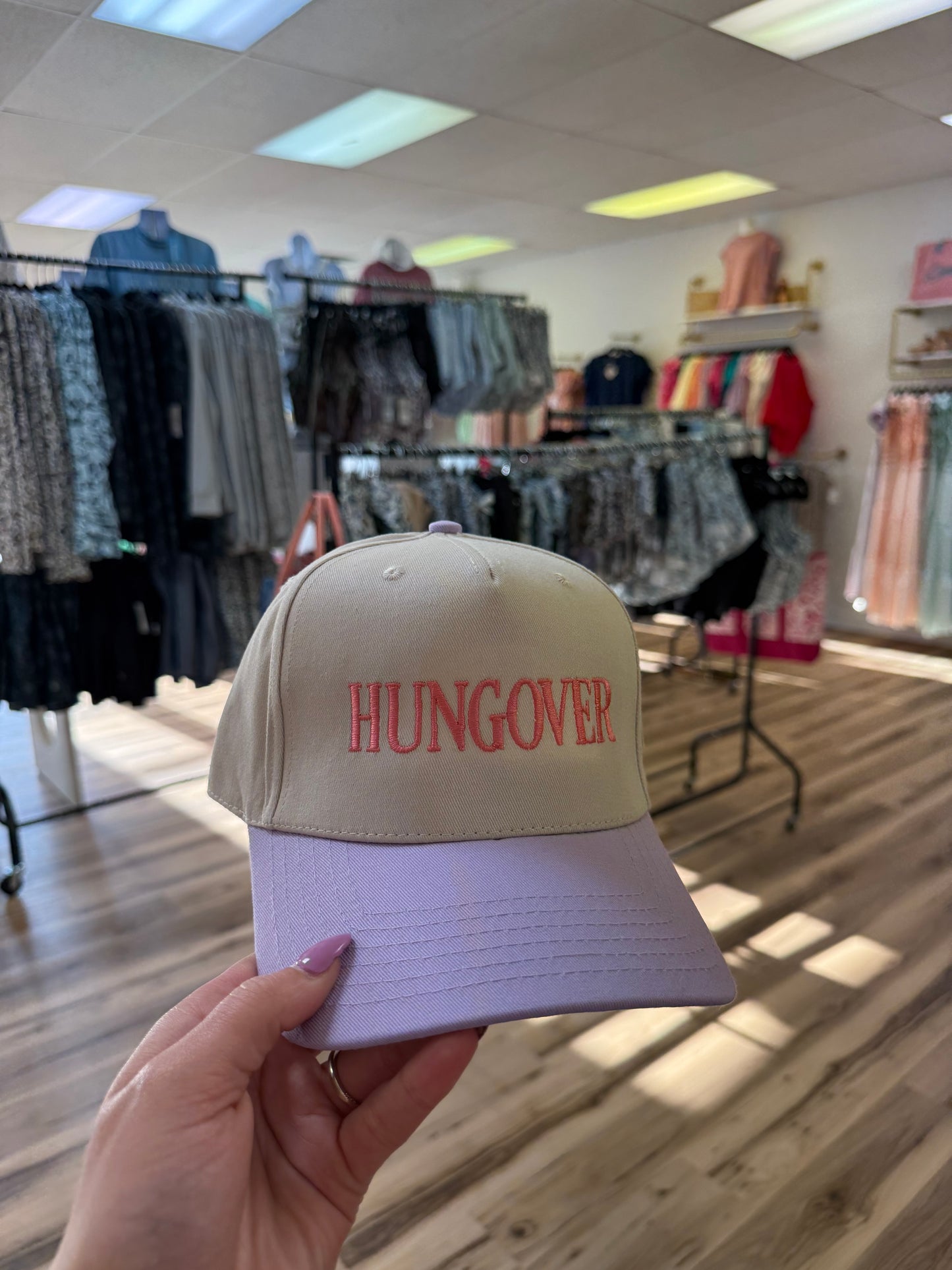 HUNGOVER PURPLE/TAN TRUCKER HAT