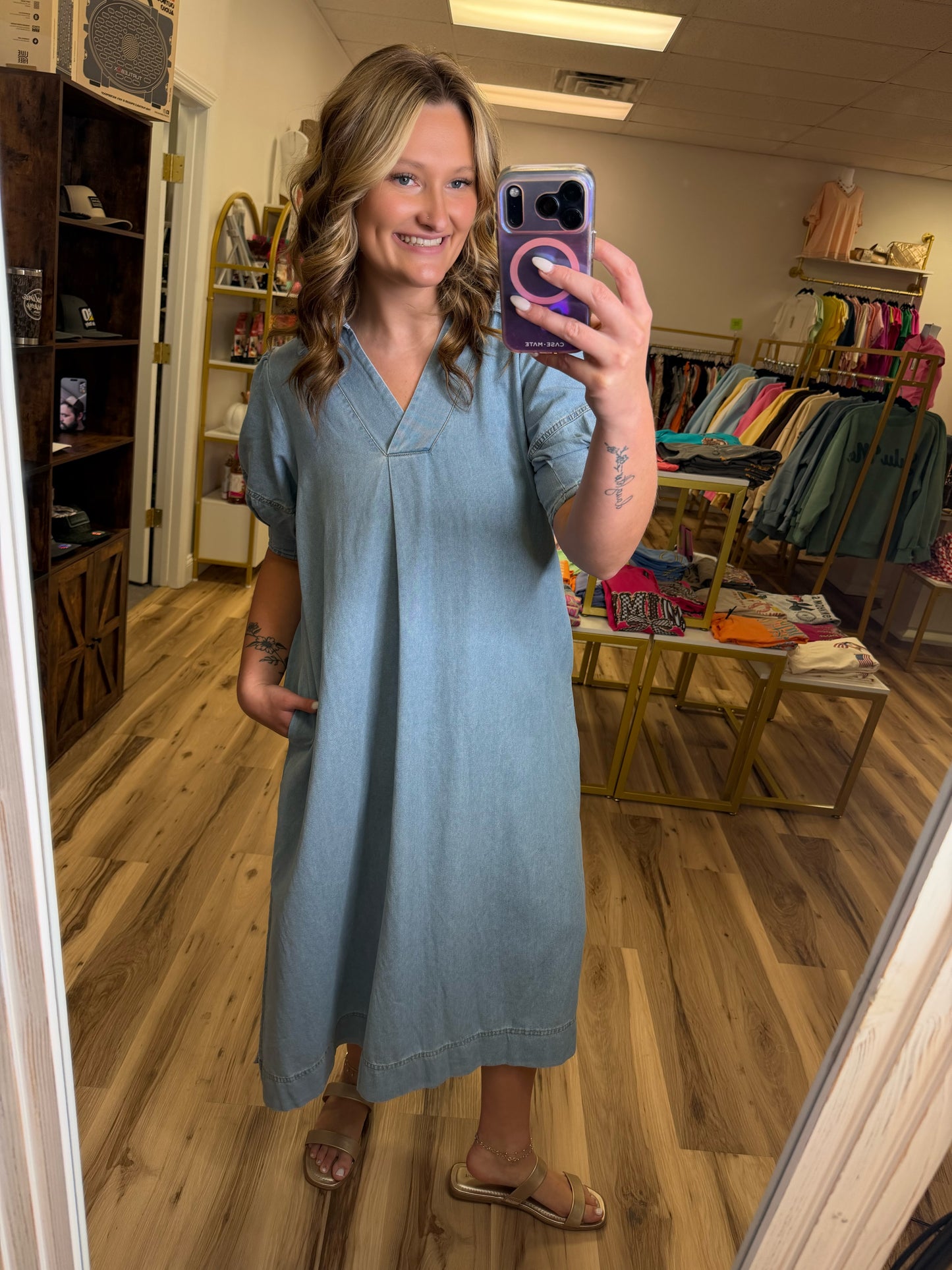 SWEET CAROLINE DENIM DRESS