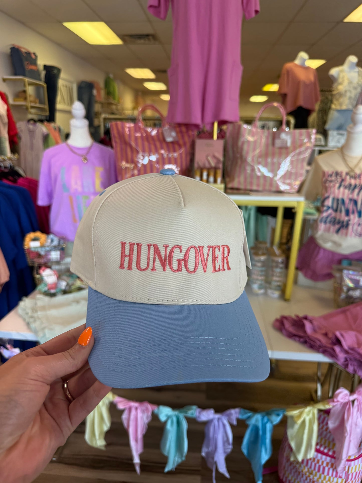 HUNGOVER HAT BLUE/PINK