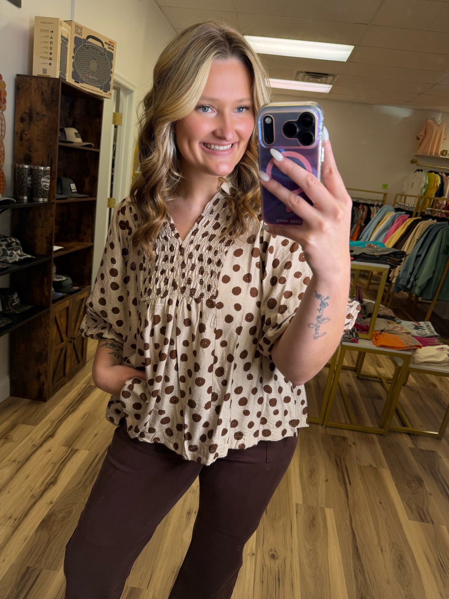 PRETTY IN POLKA TOP