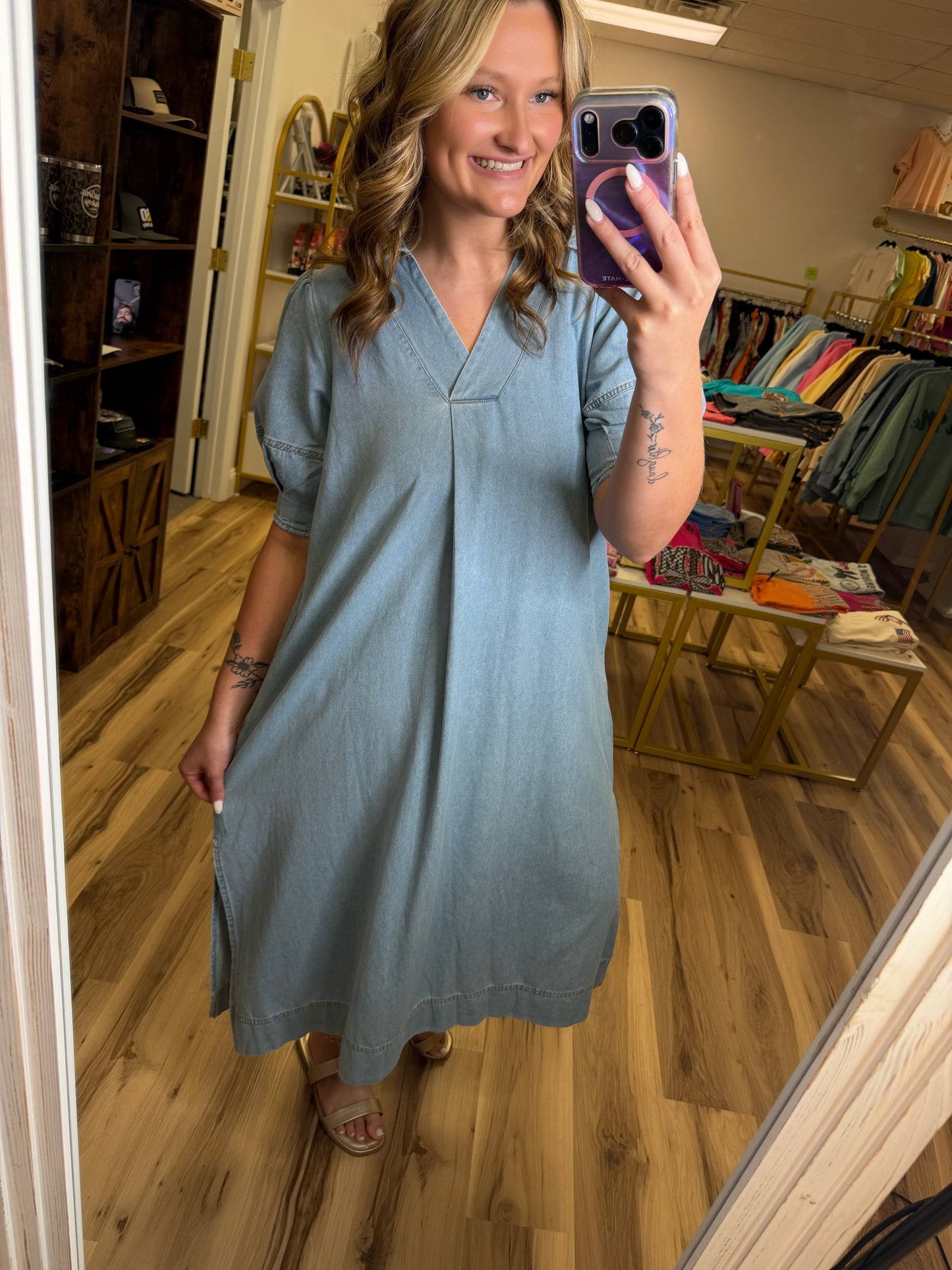 SWEET CAROLINE DENIM DRESS