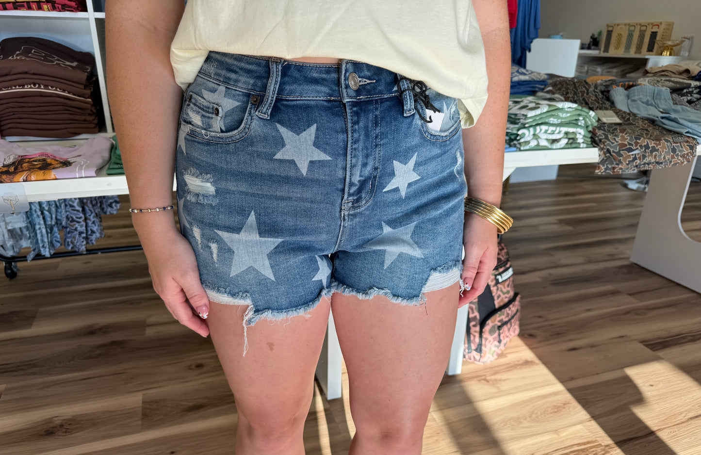 DENIM STAR SHORTS