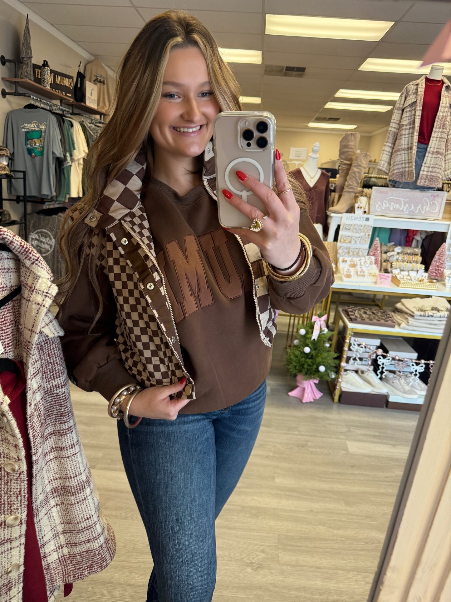 MAYLEE CHECKERED PUFF VEST