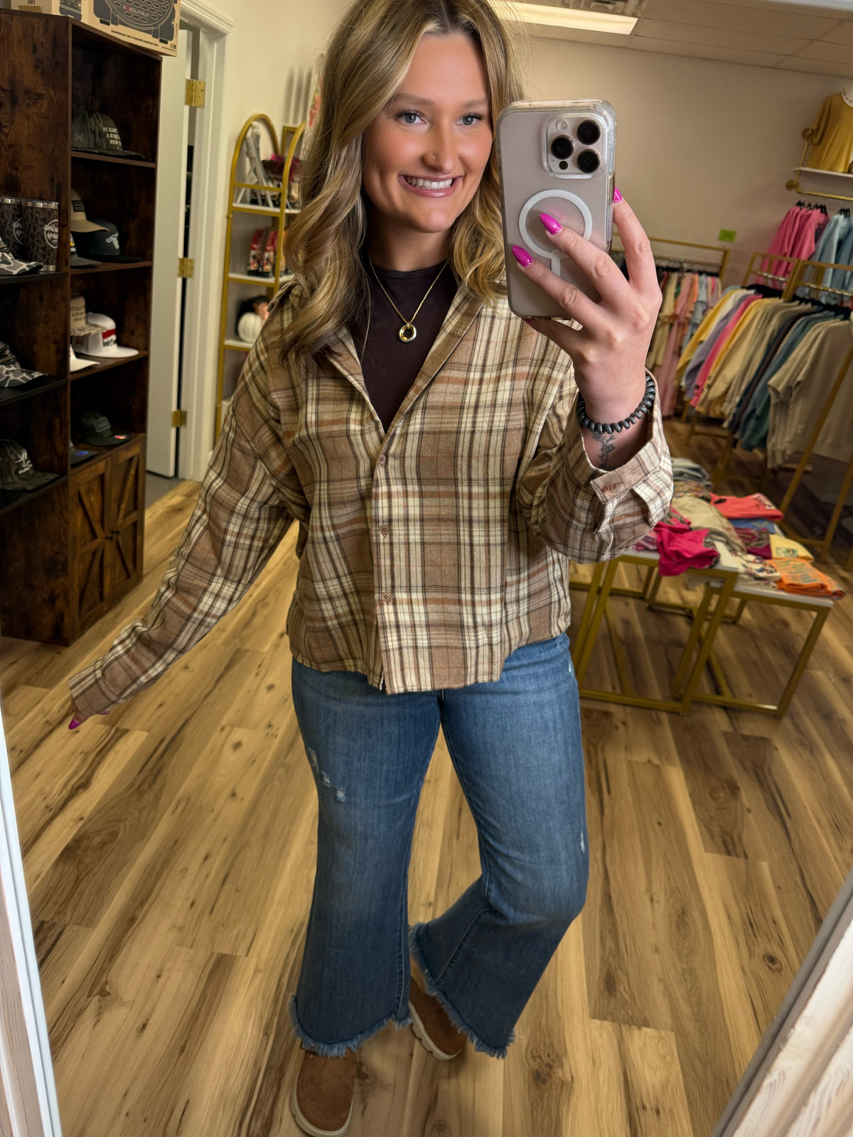AUTUMN STROLL PLAID SHACKET