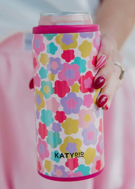 GROOVY FLOWERS CAN COOLER