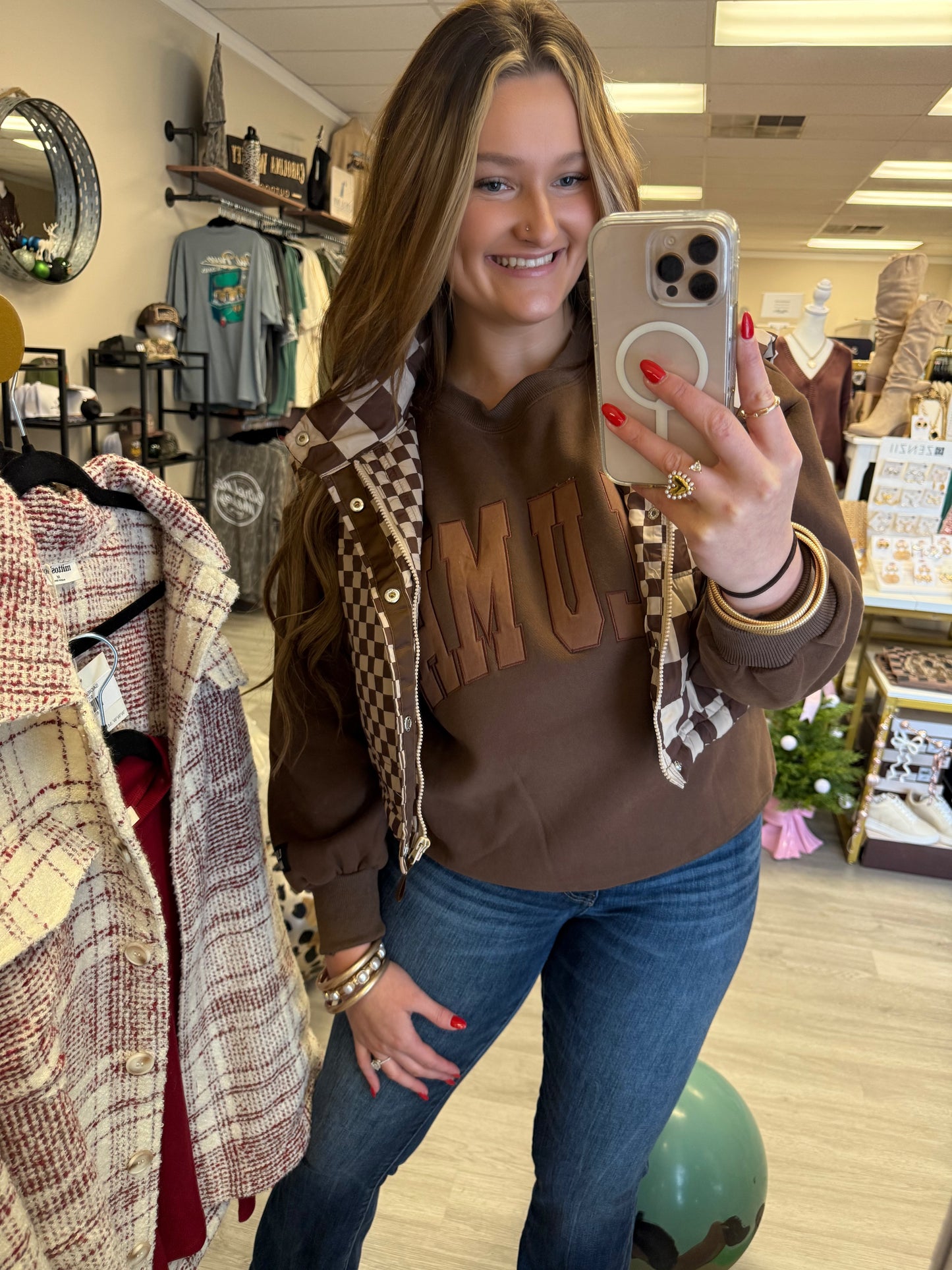 MAYLEE CHECKERED PUFF VEST