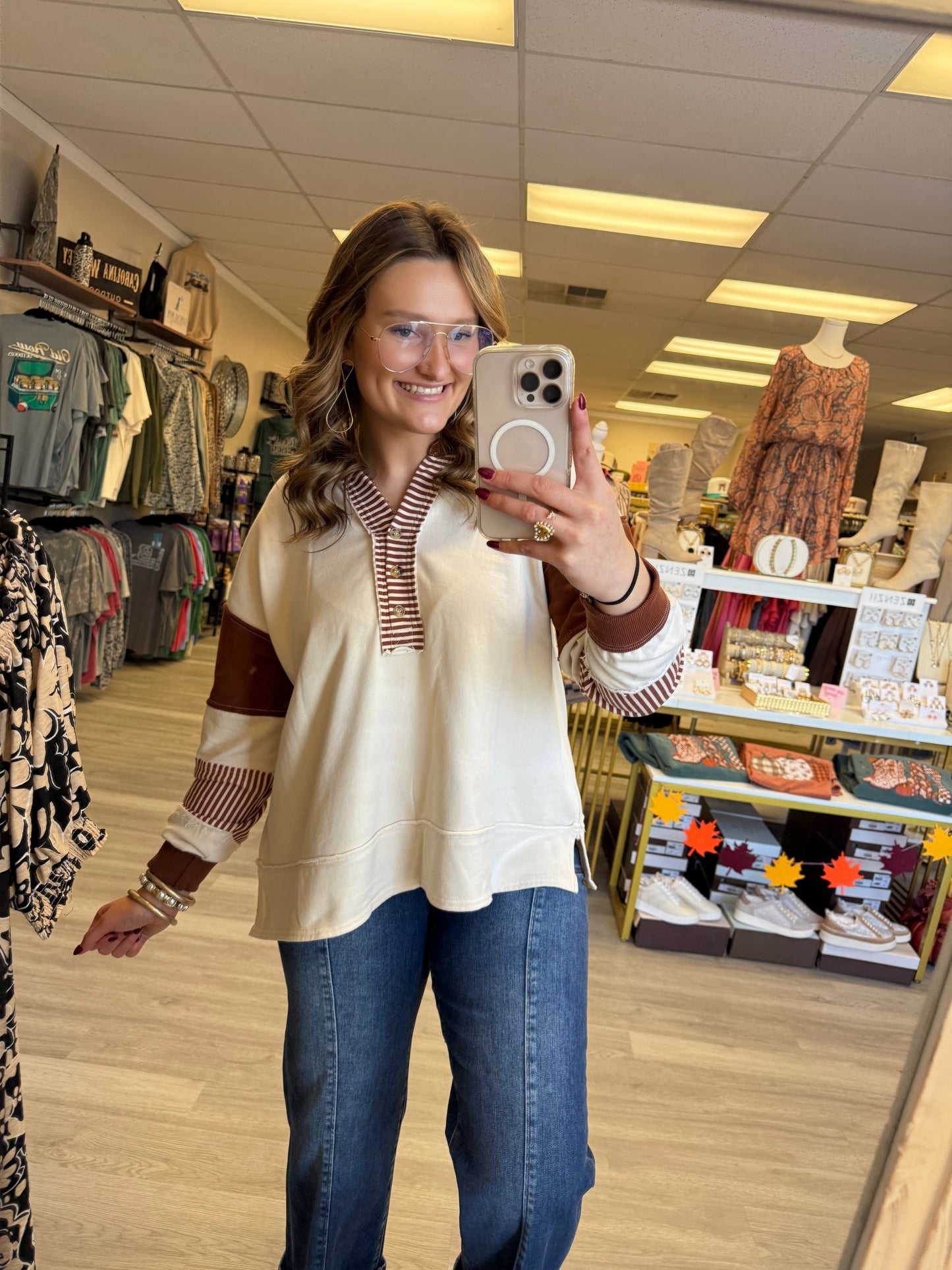 HARVEST STRIPE HENLY TOP