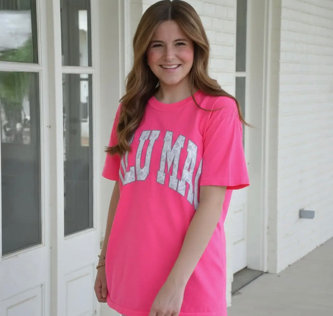 HOT PINK OLD SCHOOL CAMO LULUMAC TEE