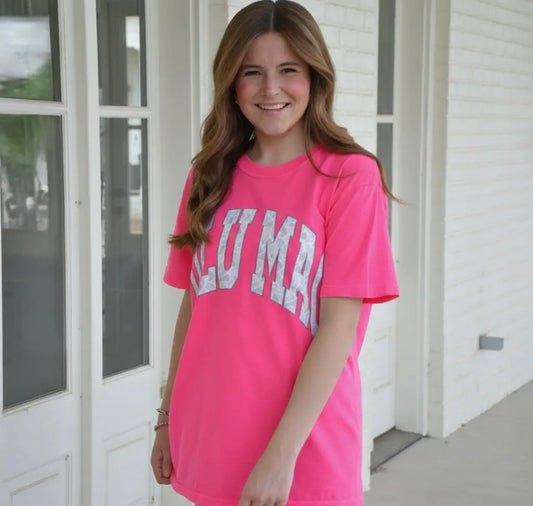 HOT PINK OLD SCHOOL CAMO LULUMAC TEE