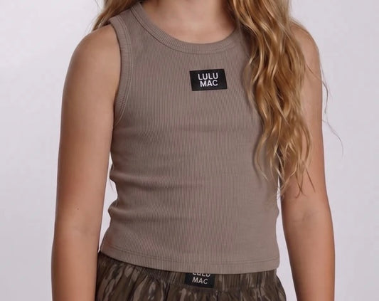YOUTH LULUMAC DK TAUPE TANK TOP