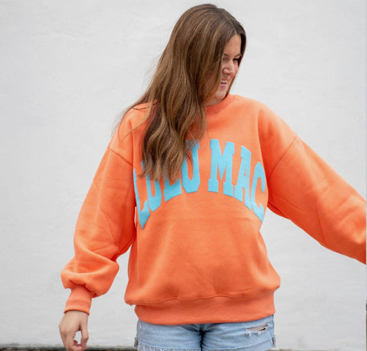 ORANGE/BLUE LULUMAC PUFF PULLOVER