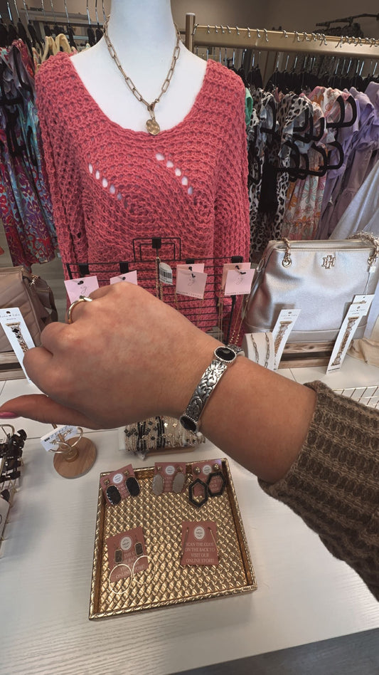 AZTEC BLACK STUD BRACELET
