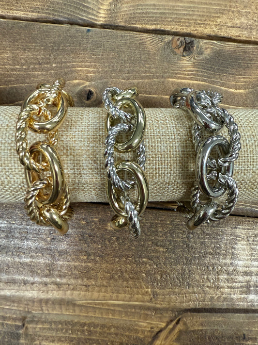CHAIN LINK ROPED BRACLETS