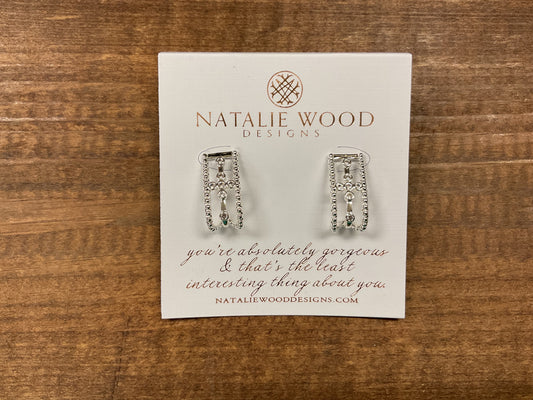 LEGACY CROSS MINI DROP EARRINGS n SLIVER