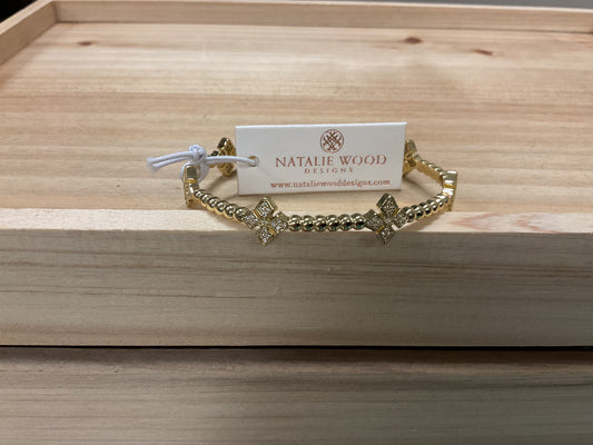 RADIANT CROSS STATION CUFF BRACELET GOLD