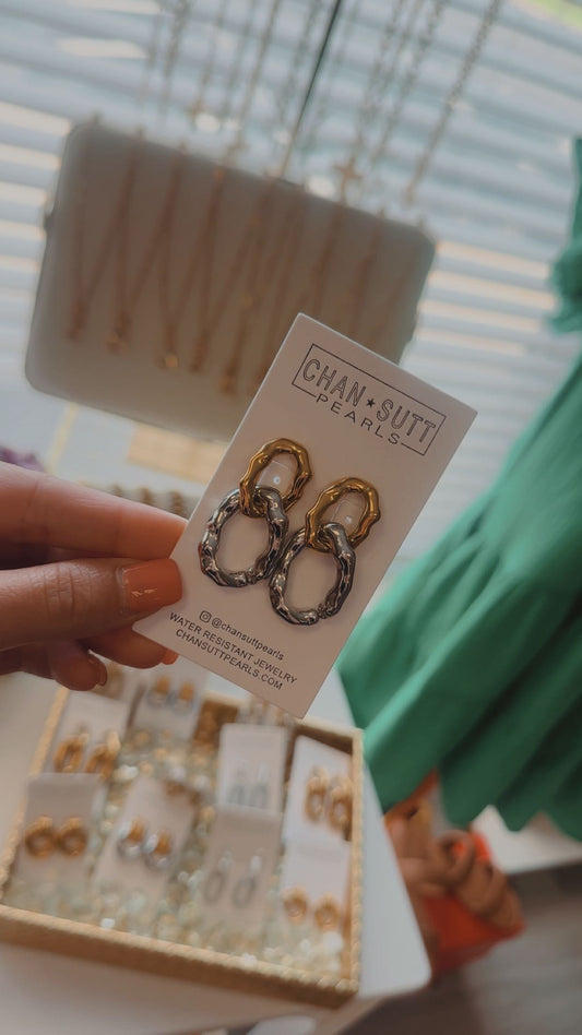 GOLD & SILVER CHAIN EARRINGS