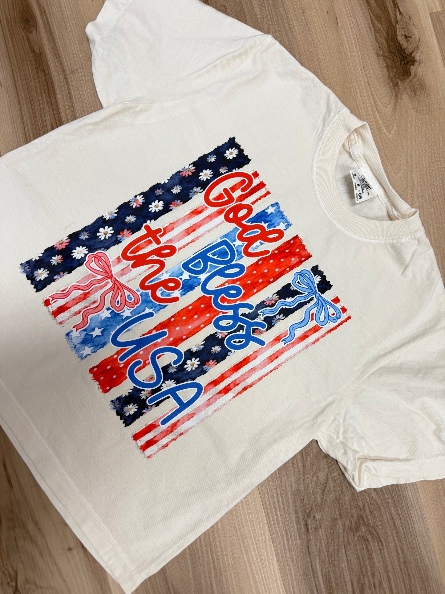 GOD BLESS THE USA BOXY TOP TEE