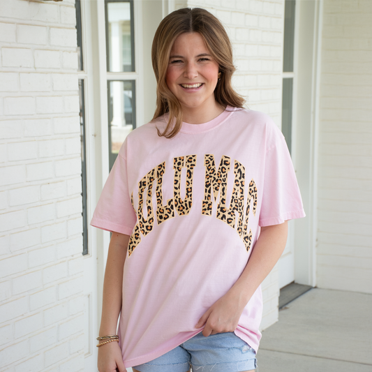 LULU MAC CHEETAH TSHIRT PINK