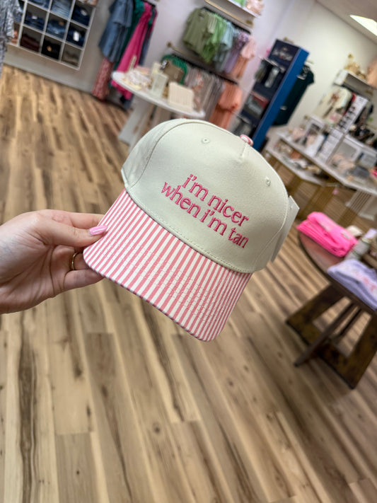 I’M NICER WHEN I’M TAN PINK STRIPES