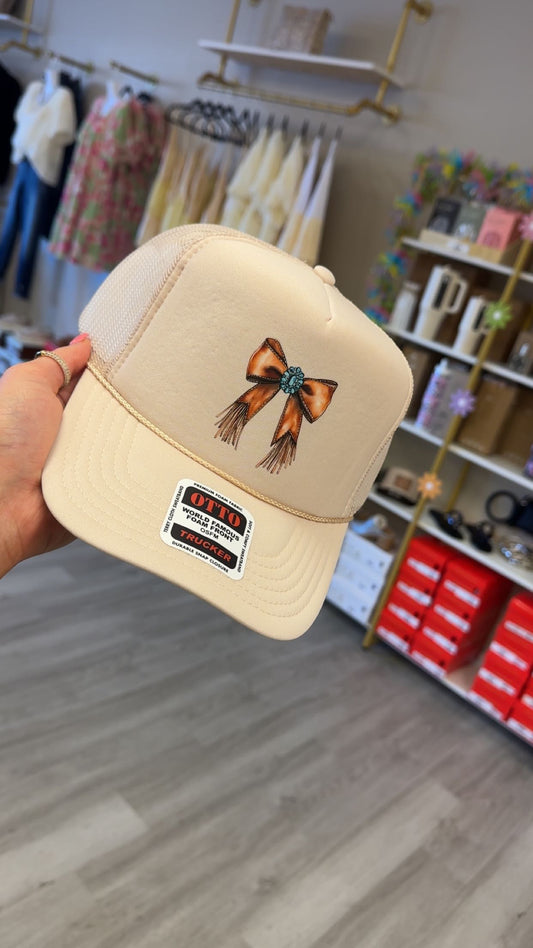 WESTERN BOW HAT JEWELED KHK