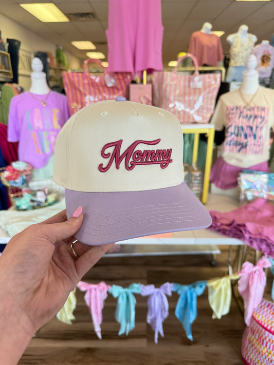 MOMMY TRUCKER HAT LAVENDER/NATURAL