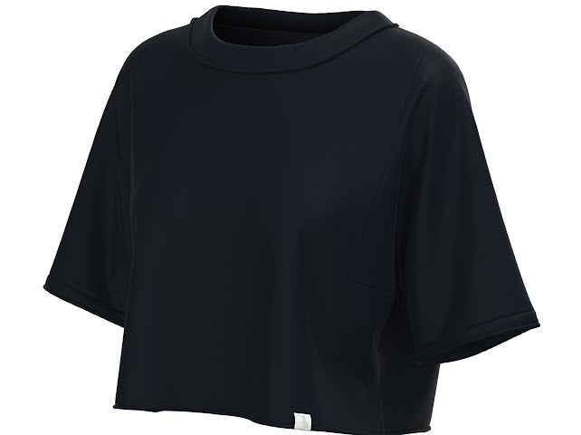LG BOXY CROP TEE BLK
