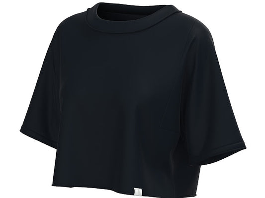 LG BOXY CROP TEE BLK