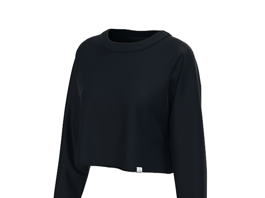LG BOXY CROP LS TEE BLK