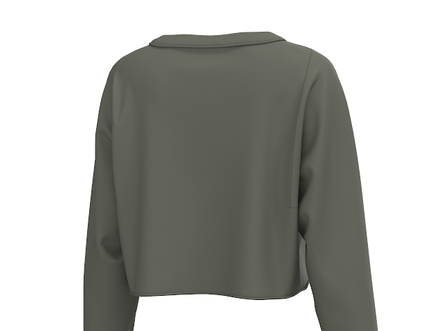 LG YOUTH BOXY CROP LONG SLEEVE OLV