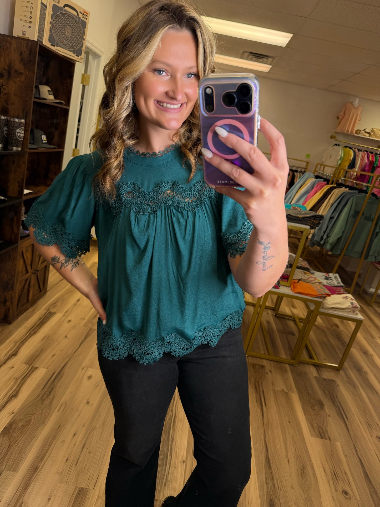 RIVER LACE TRIM TOP