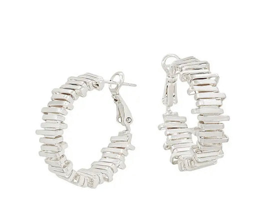 SILVER LAYERED HOOPS